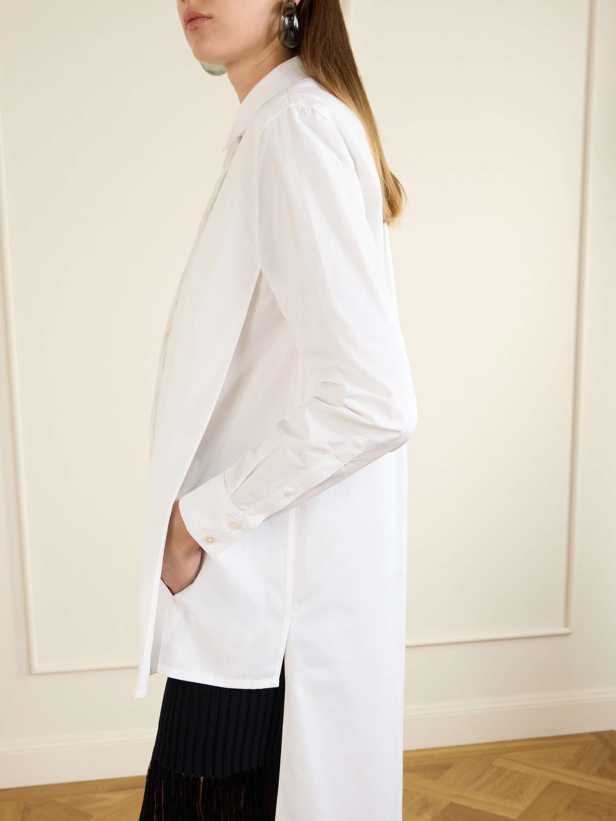 ALAÏA Asymmetric cotton poplin shirt | NET-A-PORTER