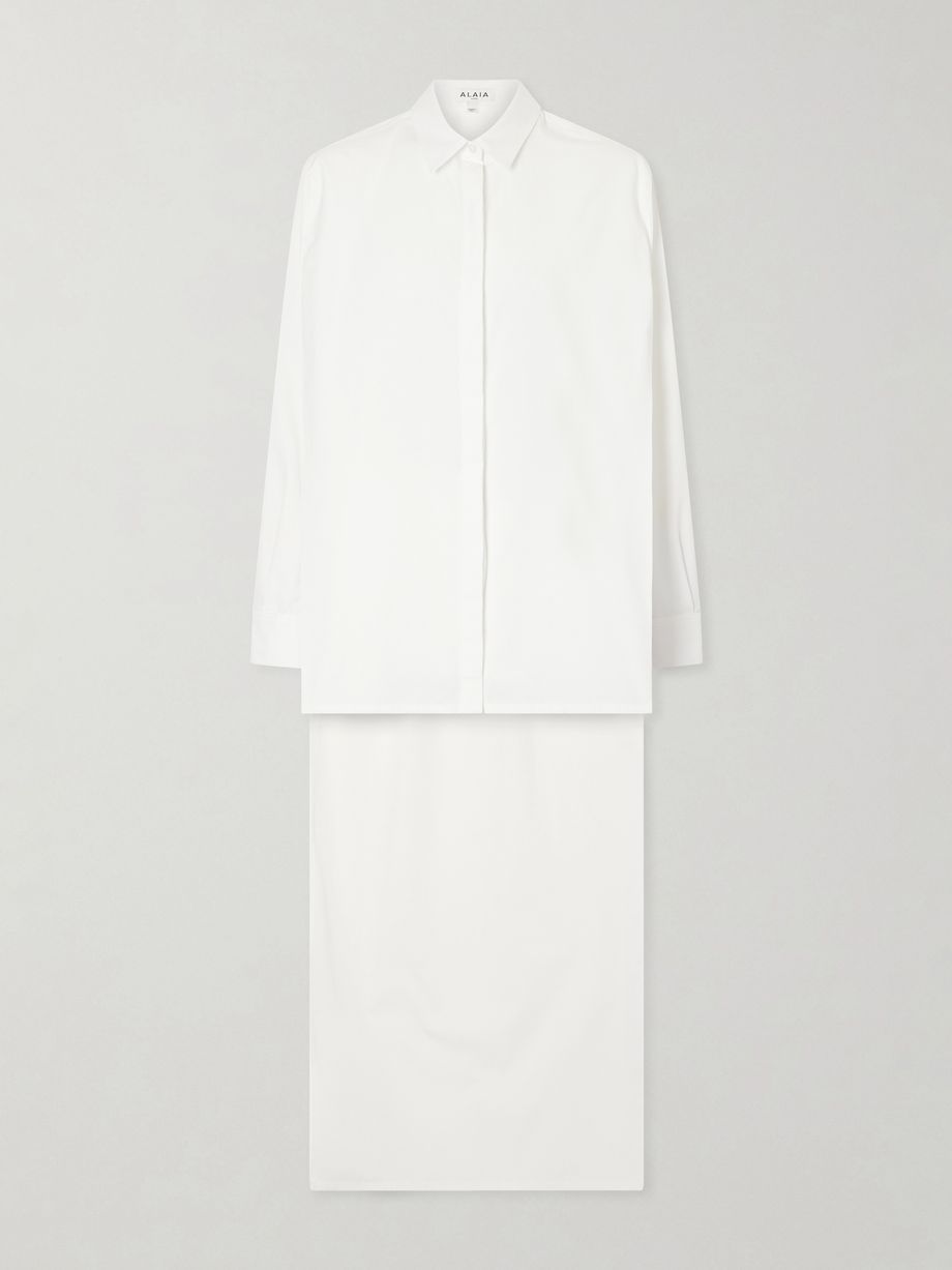 Asymmetric cotton poplin shirt