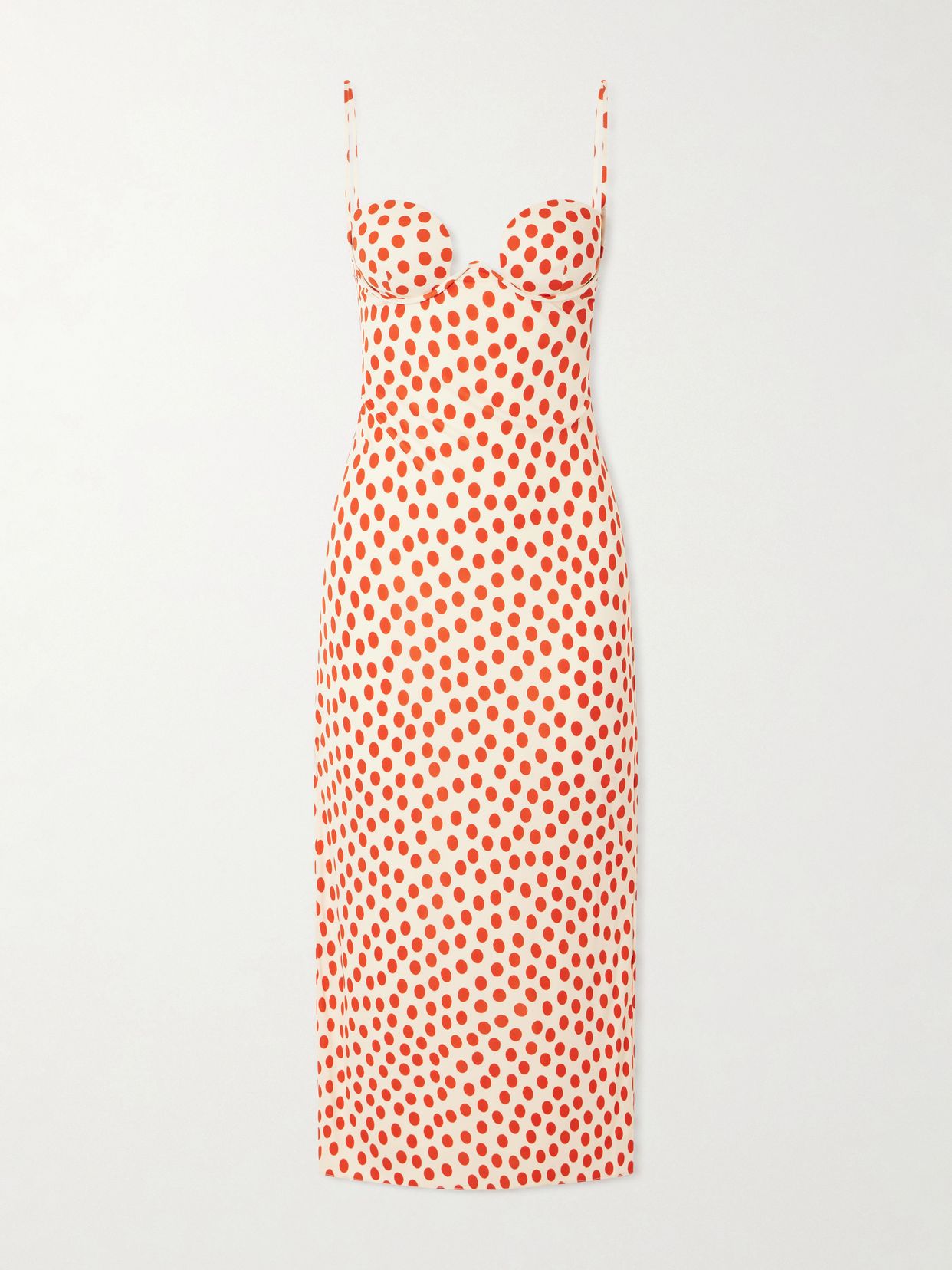 Polka-dot jersey midi dress