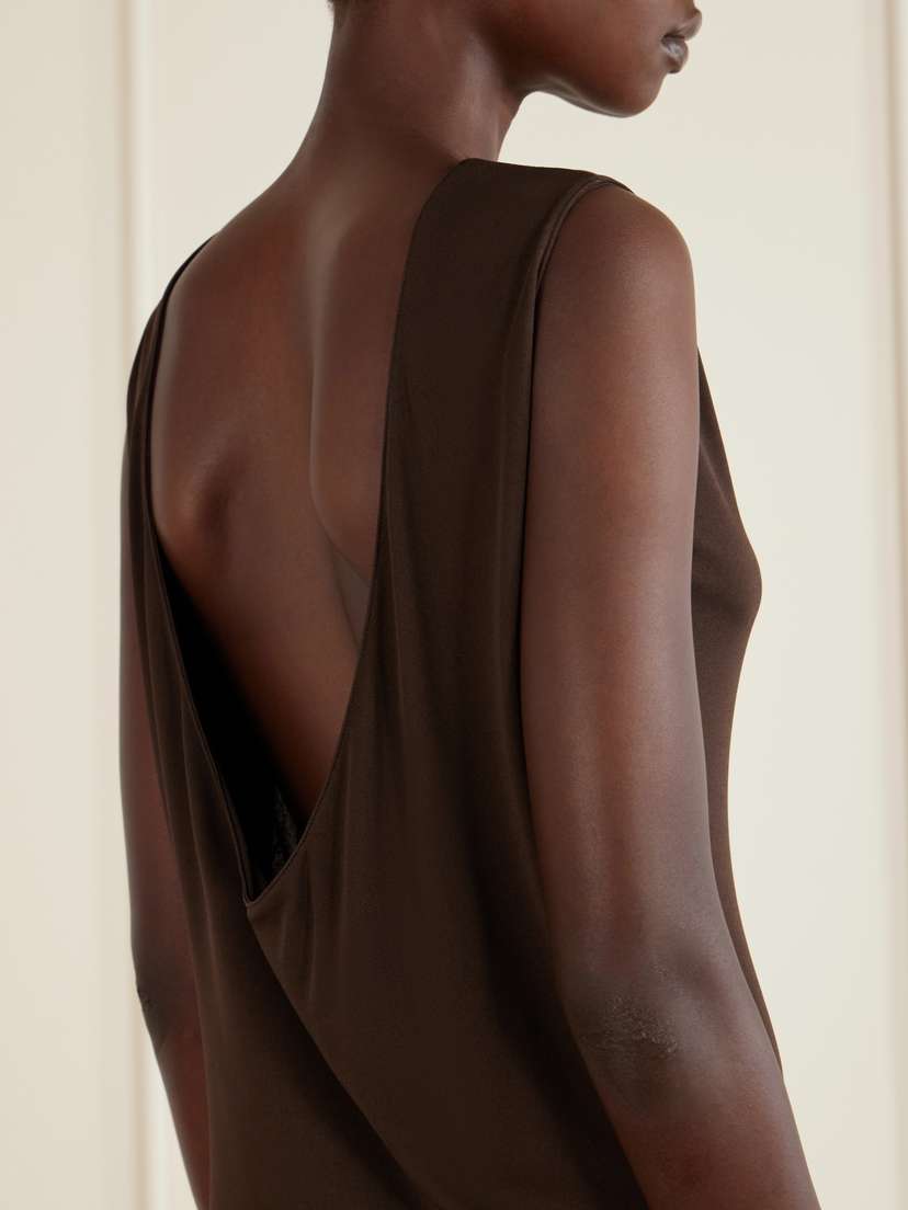 Alaïa Asymmetric Jersey-crepe Midi Dress | Thumbnail 4 Alaïa Asymmetric Jersey-crepe Midi Dress | Thumbnail 4