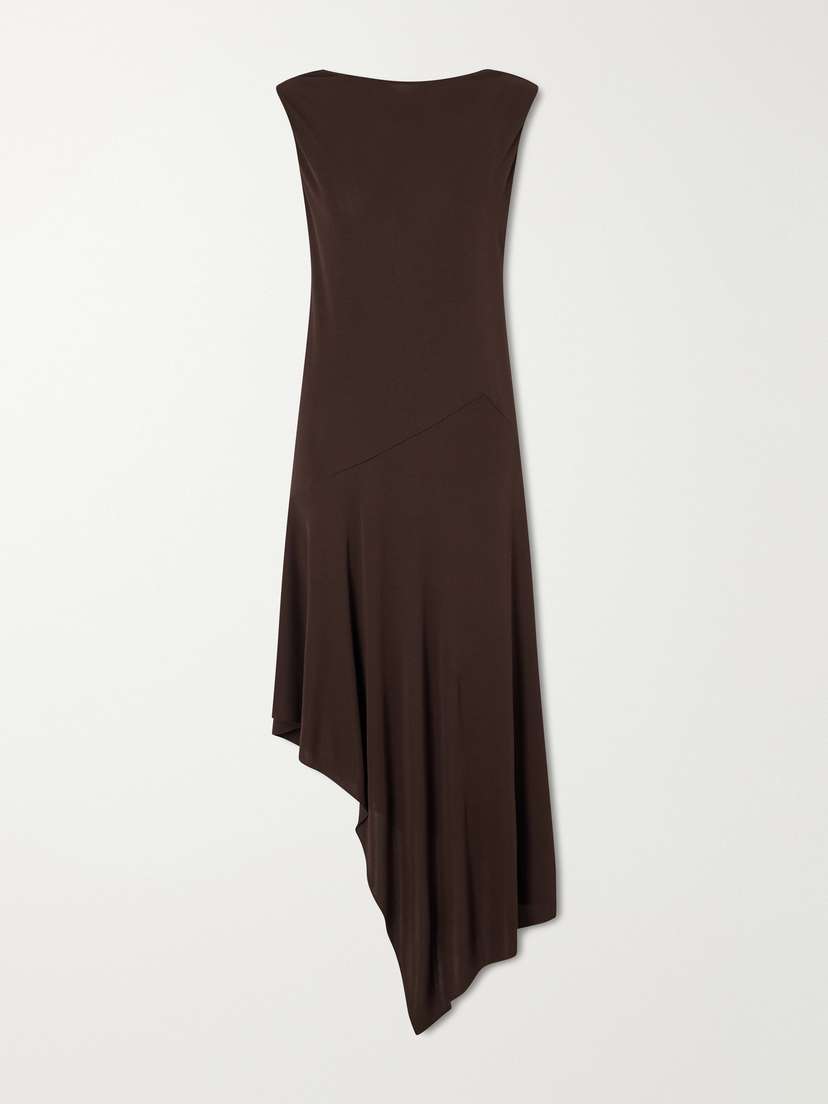 Alaïa Asymmetric Jersey-crepe Midi Dress