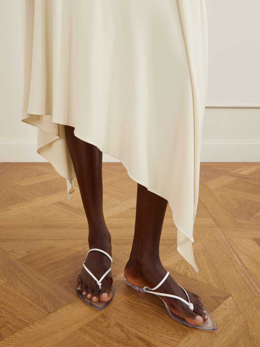 Alaïa Asymmetrical Belted Jersey Midi Dress | Thumbnail 5 Alaïa Asymmetrical Belted Jersey Midi Dress | Thumbnail 5