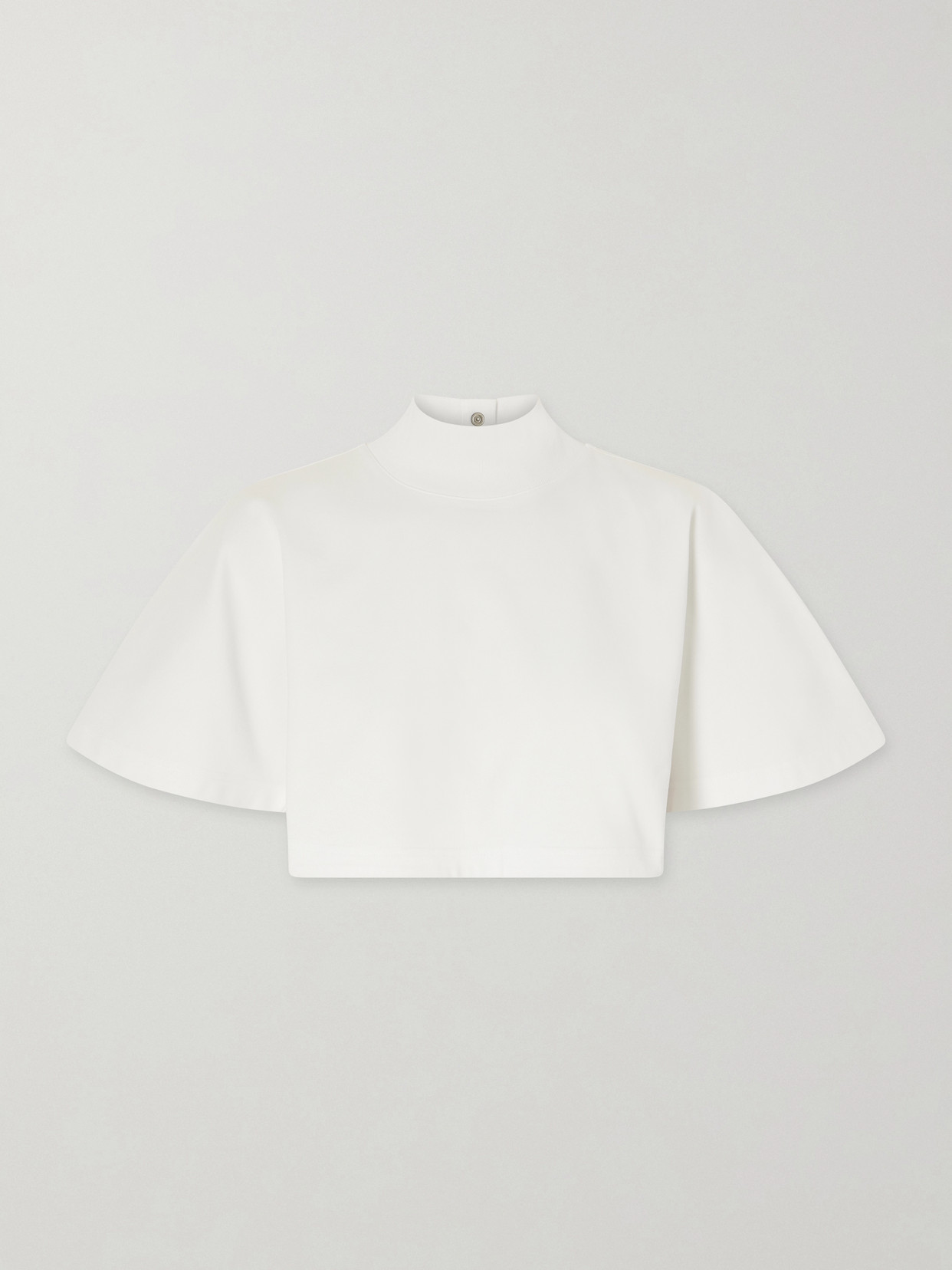 Alaïa - Cropped Cotton-Jersey Turtleneck T-Shirt