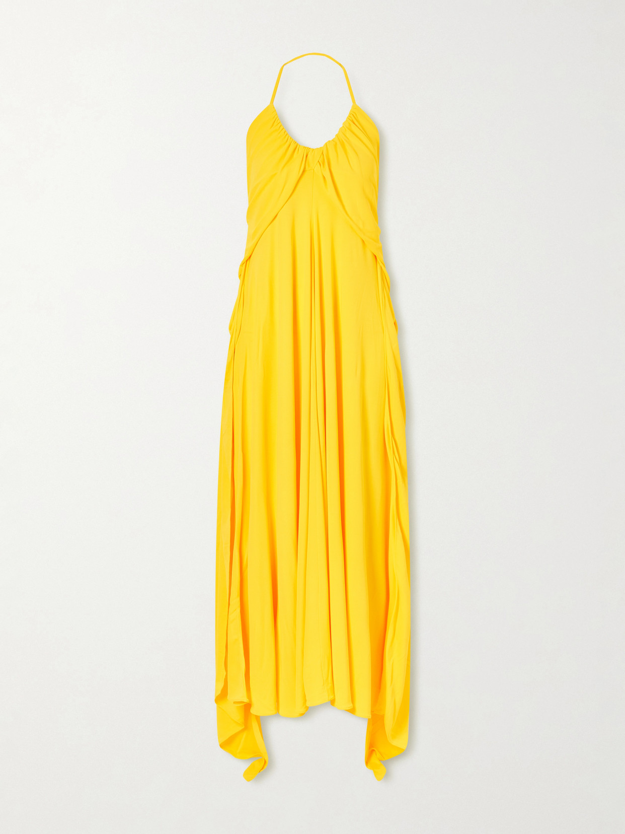 Alaïa Halter Jersey Maxi Dress In Yellow