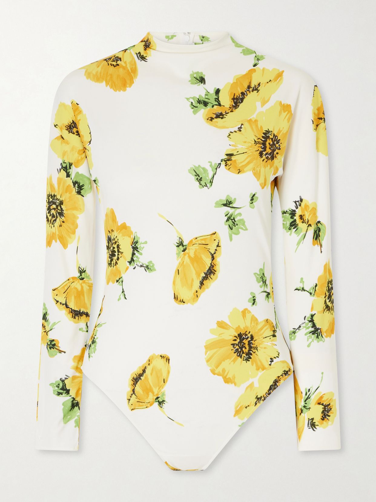 floral print jersey bodysuit