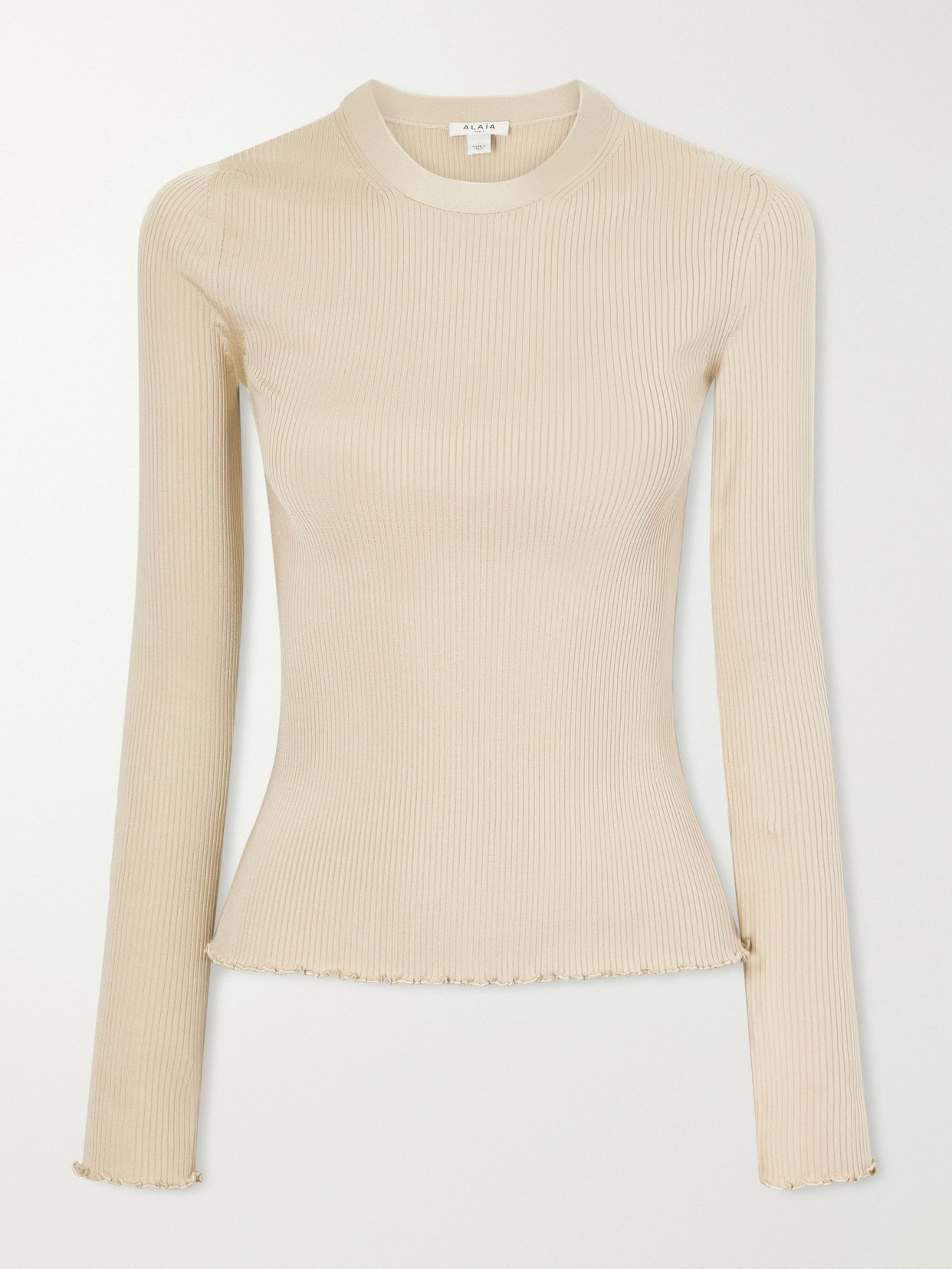 Alaïa Ribbed Silk-blend Top In Multi