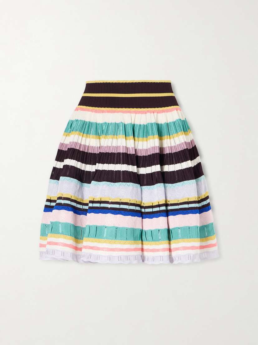 Alaïa Striped Knitted Crinoline Mini Skirt | Thumbnail 3