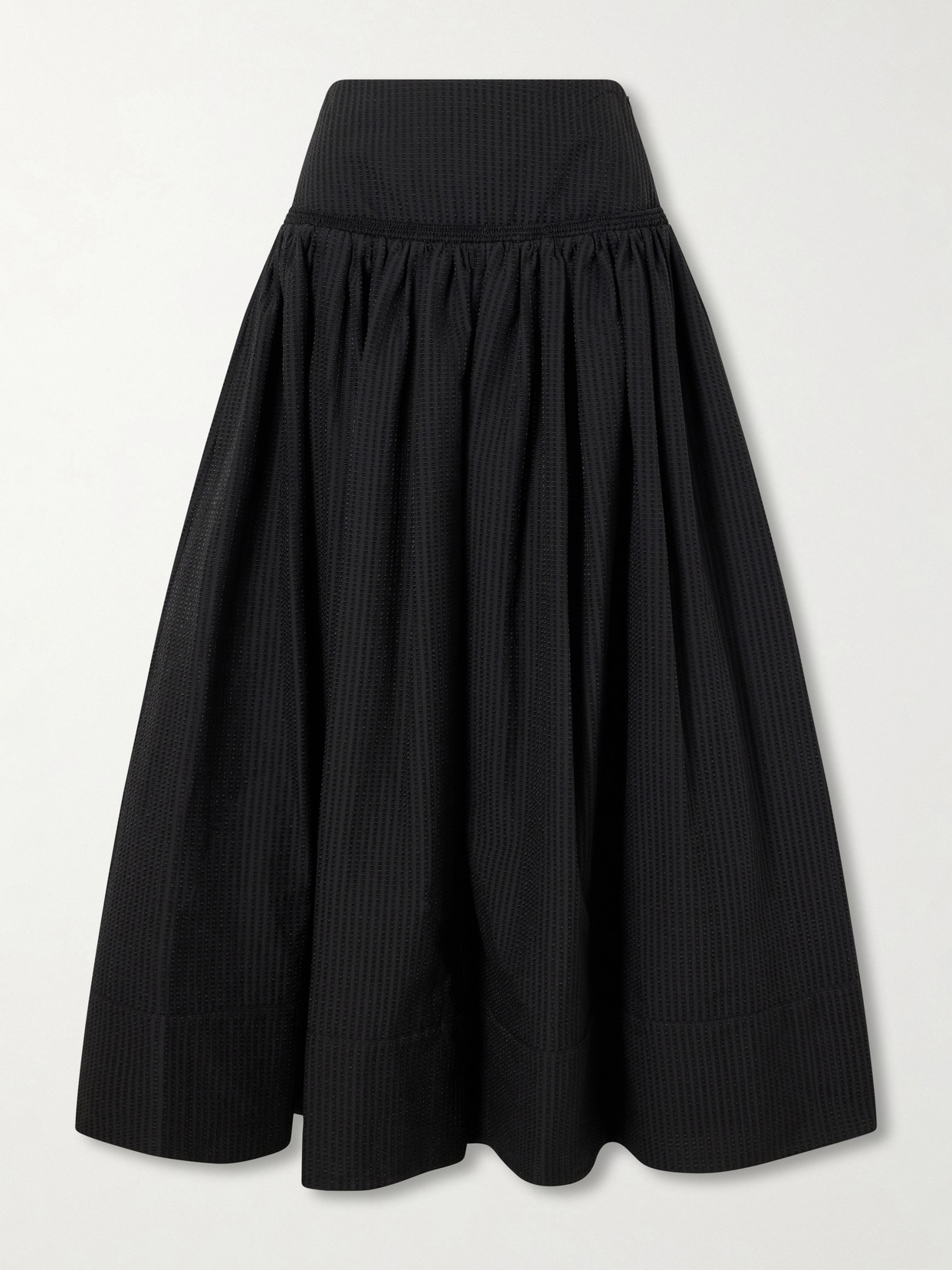 Alaïa Cotton Midi Skirt In Black
