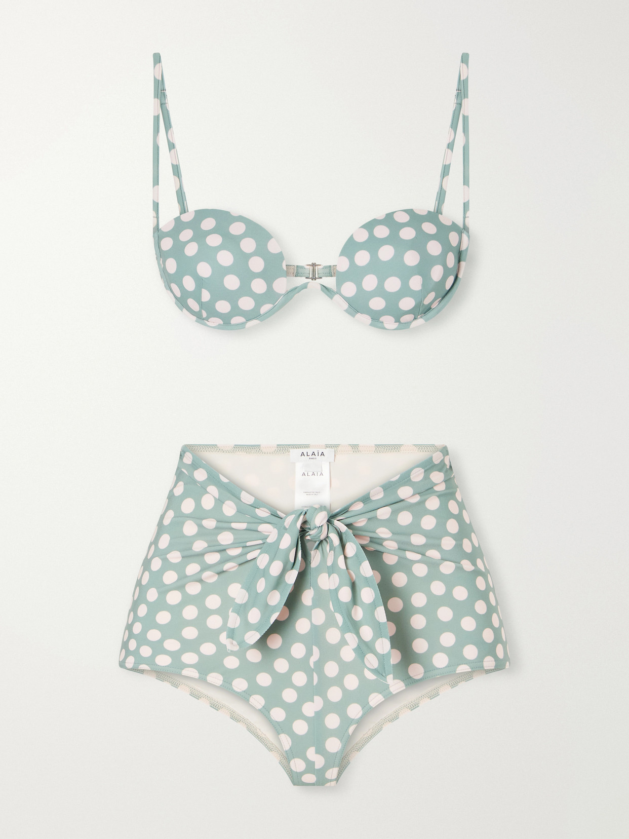 Alaïa Polka-dot Bikini In Green