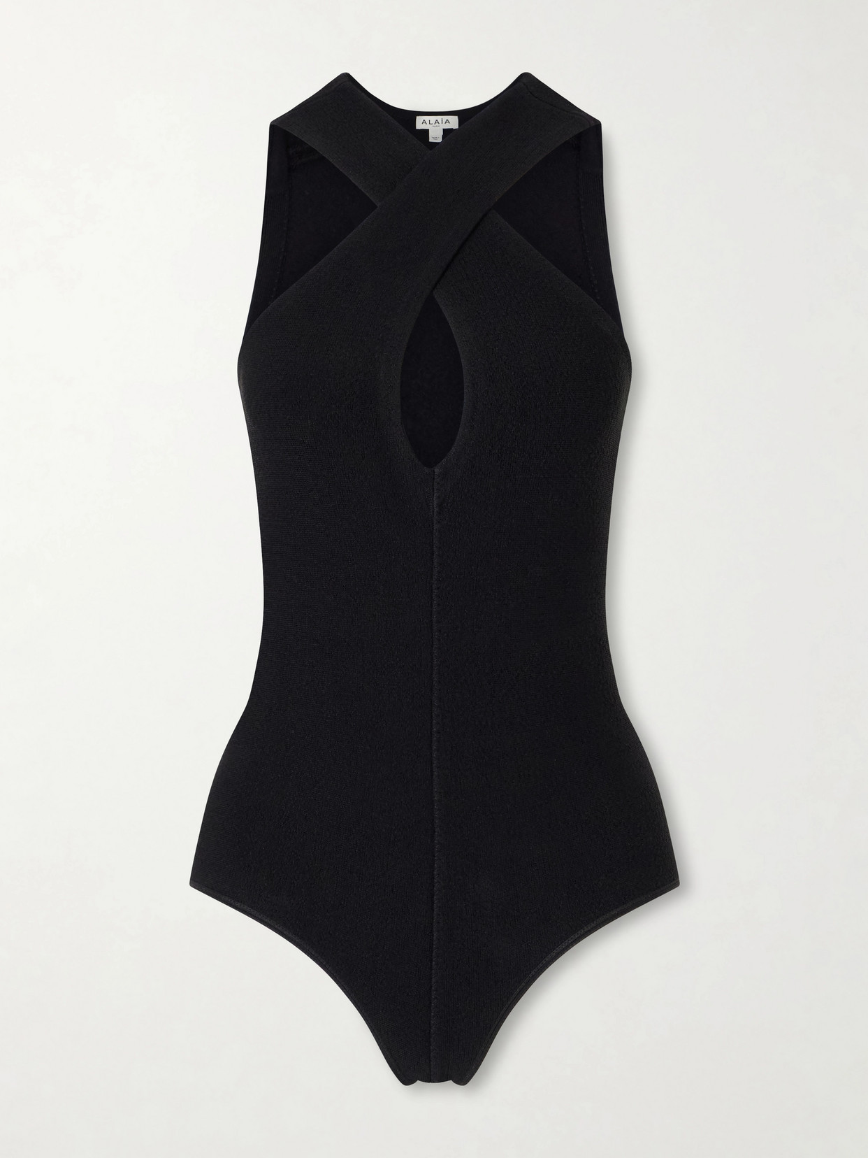 Alaïa Cross Body Compact Bodysuit In Black