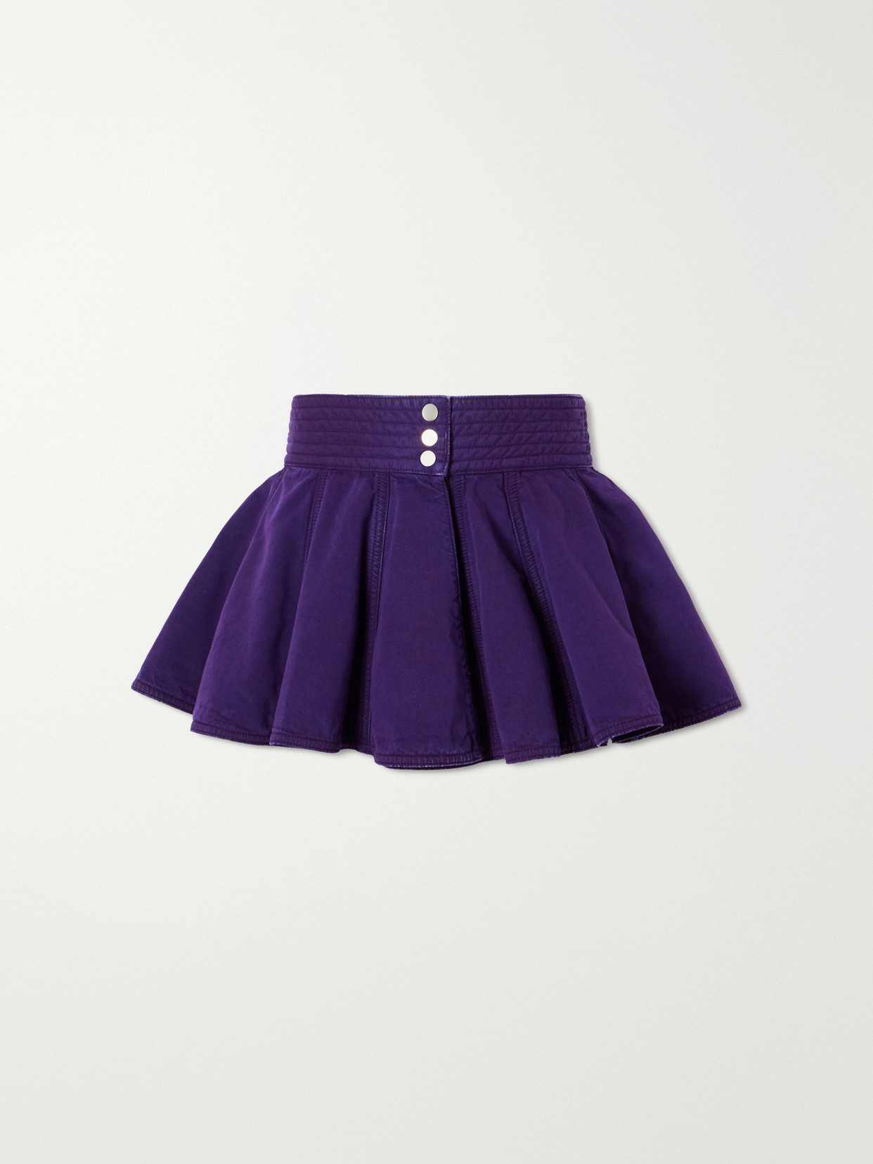 Alaïa Peplum Pleated Denim Belt In Purple