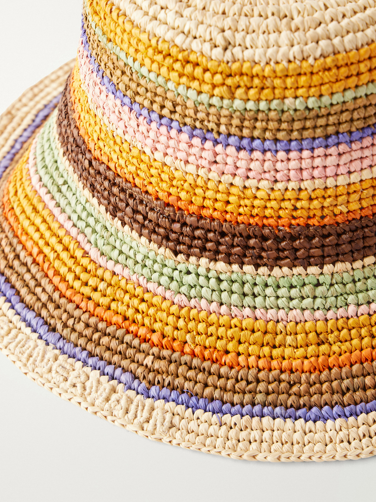 Zimmermann Raffia Striped Bucket Hat In Multi