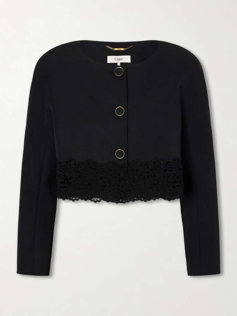 Chloé Lace-embroidered Wool Evening Jacket | Thumbnail 5 Chloé Lace-embroidered Wool Evening Jacket | Thumbnail 5