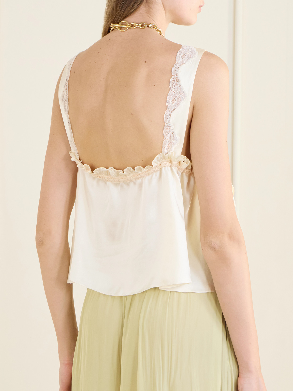 Chloé - Lace-Trimmed Silk-Satin Cami