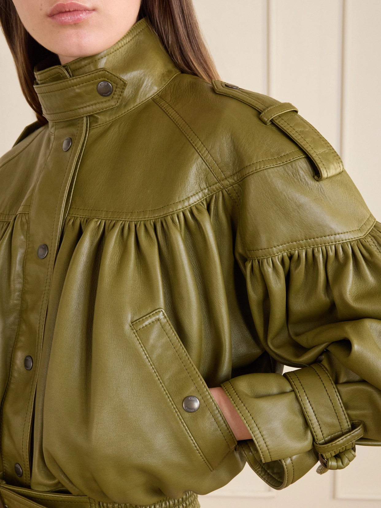 Chloé - Leather Bomber Jacket