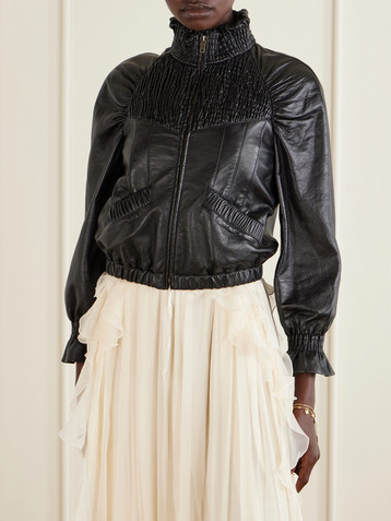 Chloé Shirred leather jacket