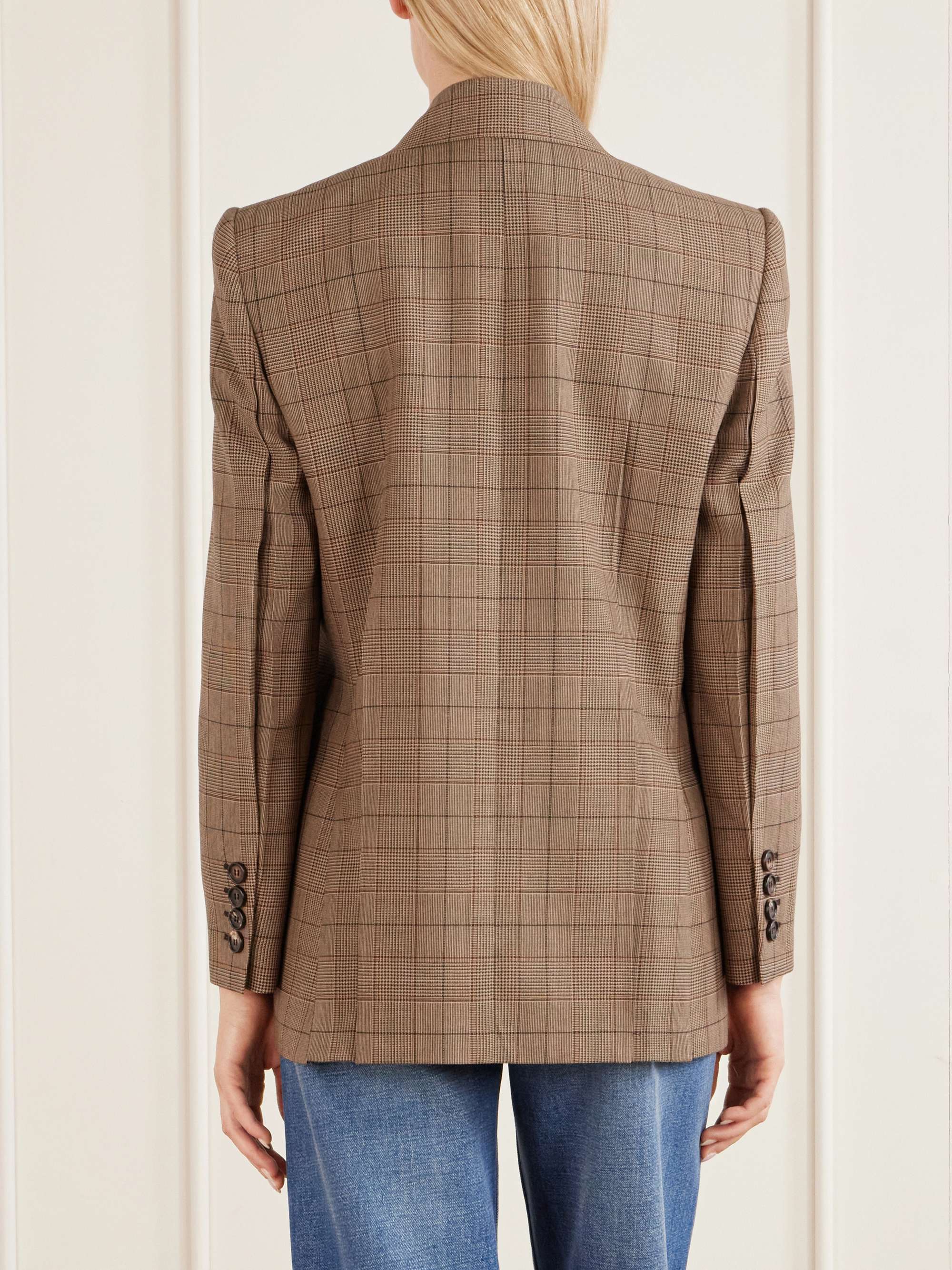 CHLOÉ Double-breasted checked wool blazer | NET-A-PORTER