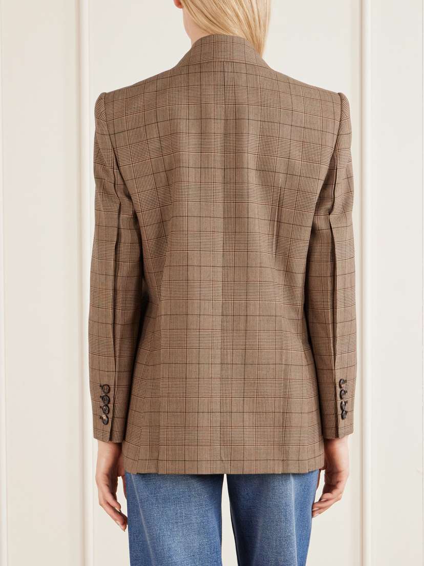 Chloé Double-breasted Checked Wool Blazer | Thumbnail 4 Chloé Double-breasted Checked Wool Blazer | Thumbnail 4