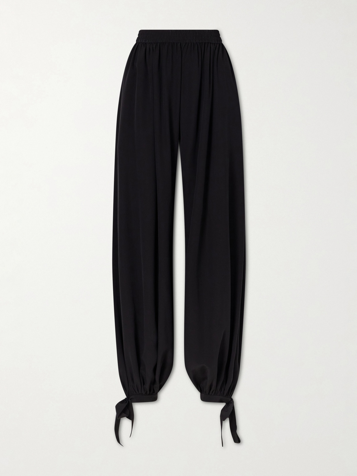 Chloé Silk Crepe De Chine Tapered Pants In Black