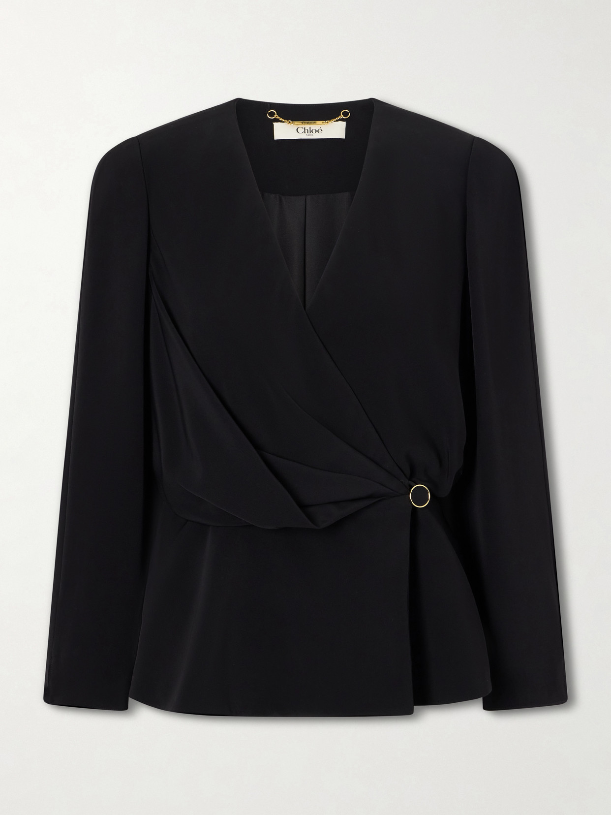 Chloé Gathered Faille Blouse In Black