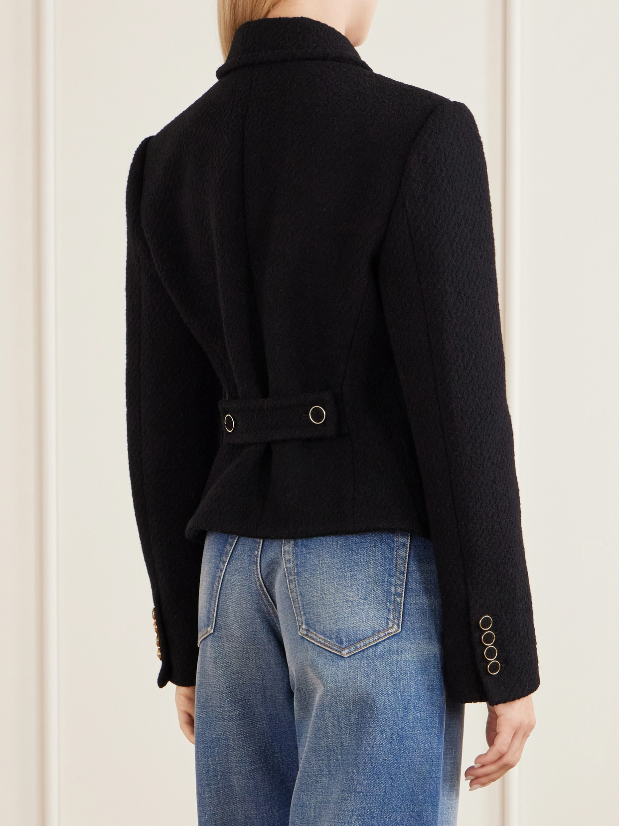 Chloé Wool-blend Bouclé Jacket In Black