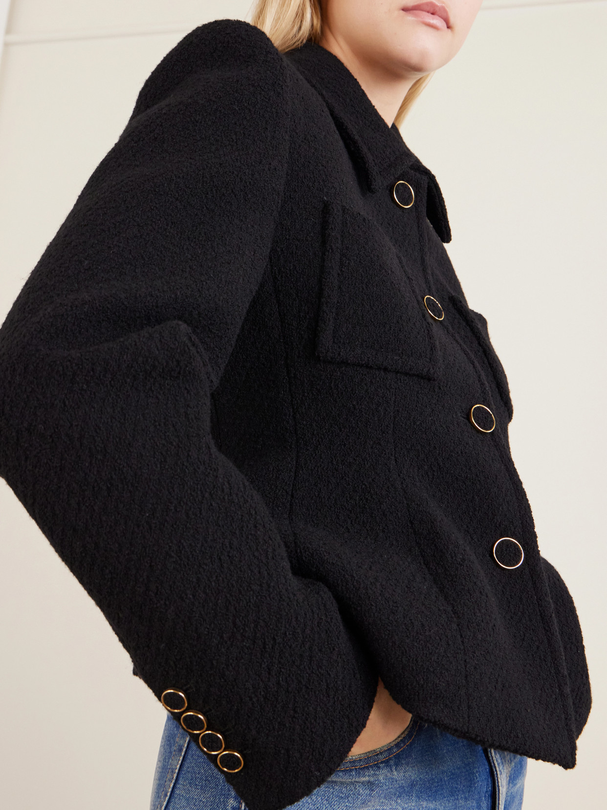 Chloé Wool-blend Bouclé Jacket In Black