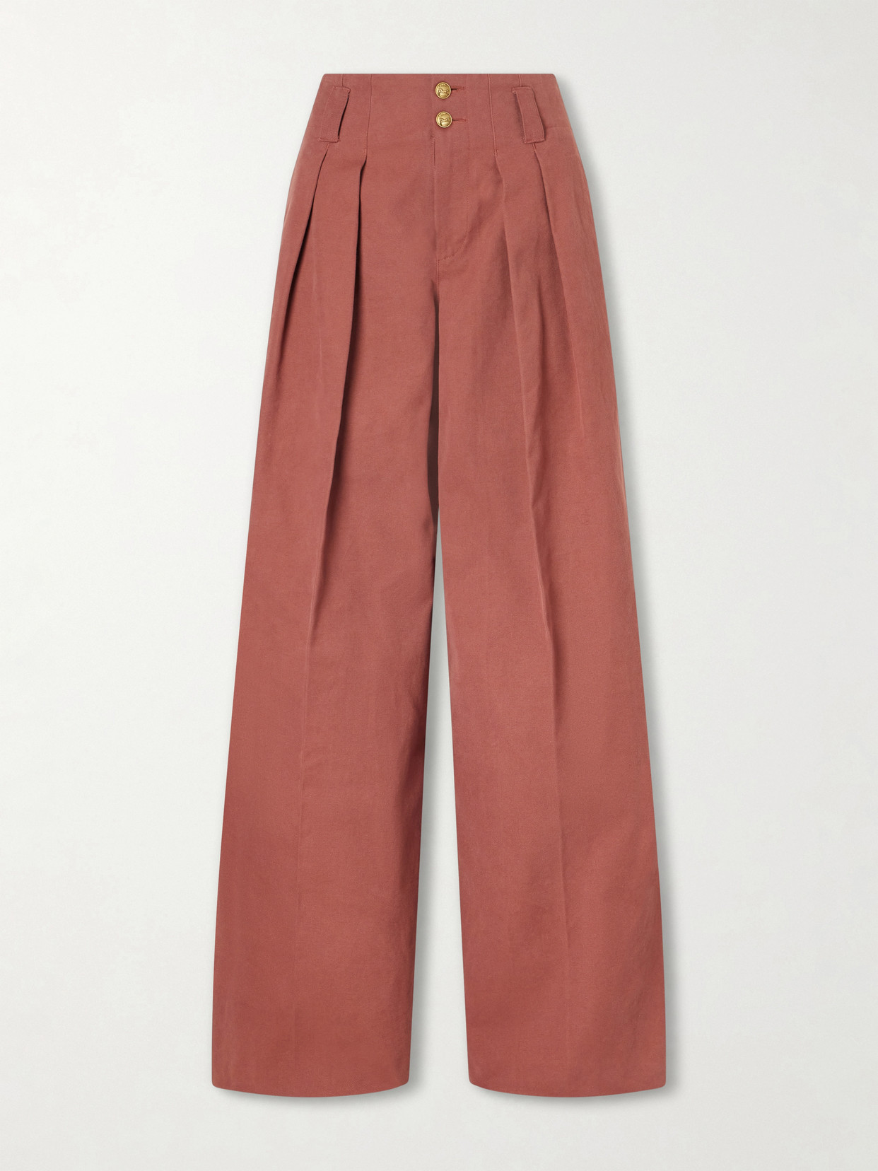 Chloé High-rise Cotton Wide-leg Pants In Red