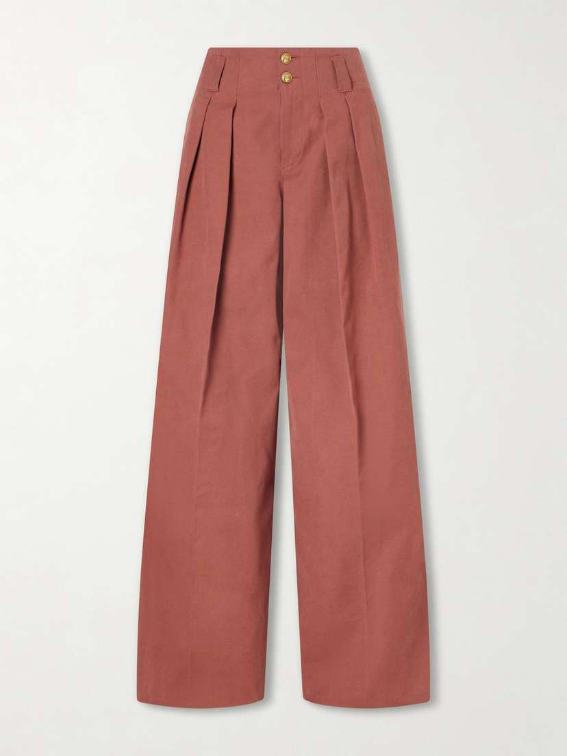 Chloé High-rise Cotton Wide-leg Pants - Women's Clothing
