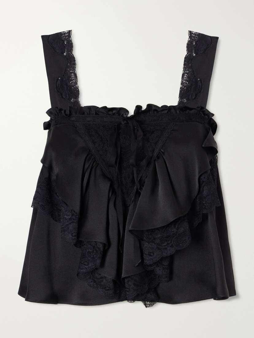 Chloé Lace-trimmed Silk-satin Cami | Thumbnail 6 Chloé Lace-trimmed Silk-satin Cami | Thumbnail 6