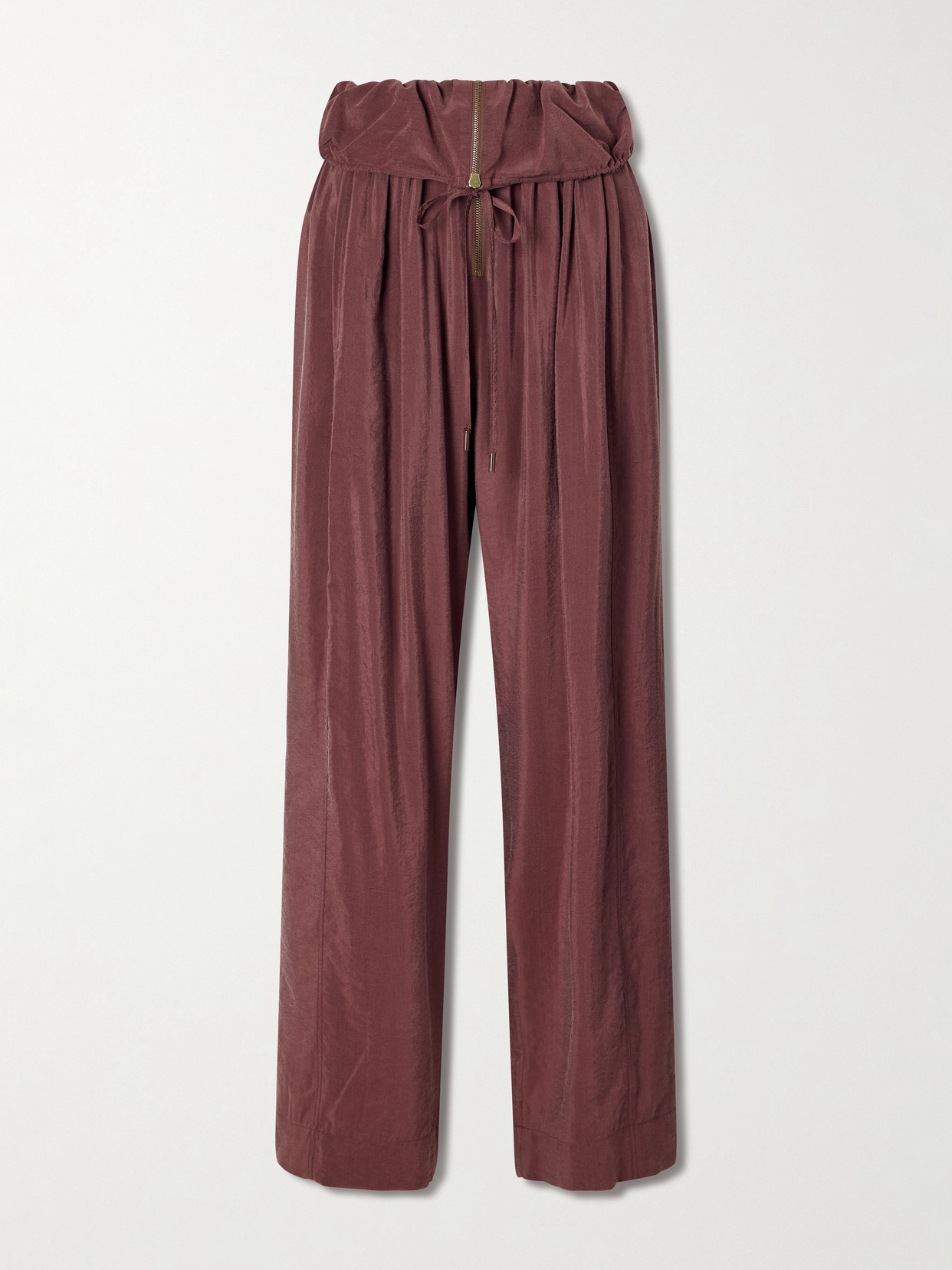 Chloé Silk-blend Wide-leg Pants In Brown