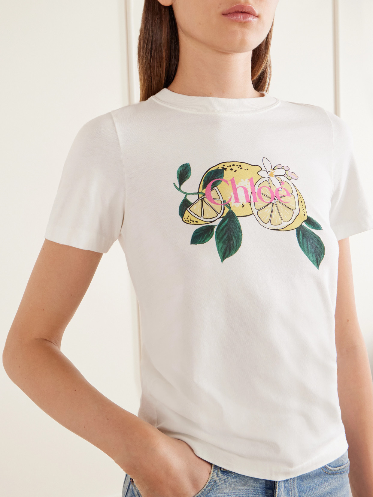 Chloé - Printed Cotton-Jersey T-Shirt