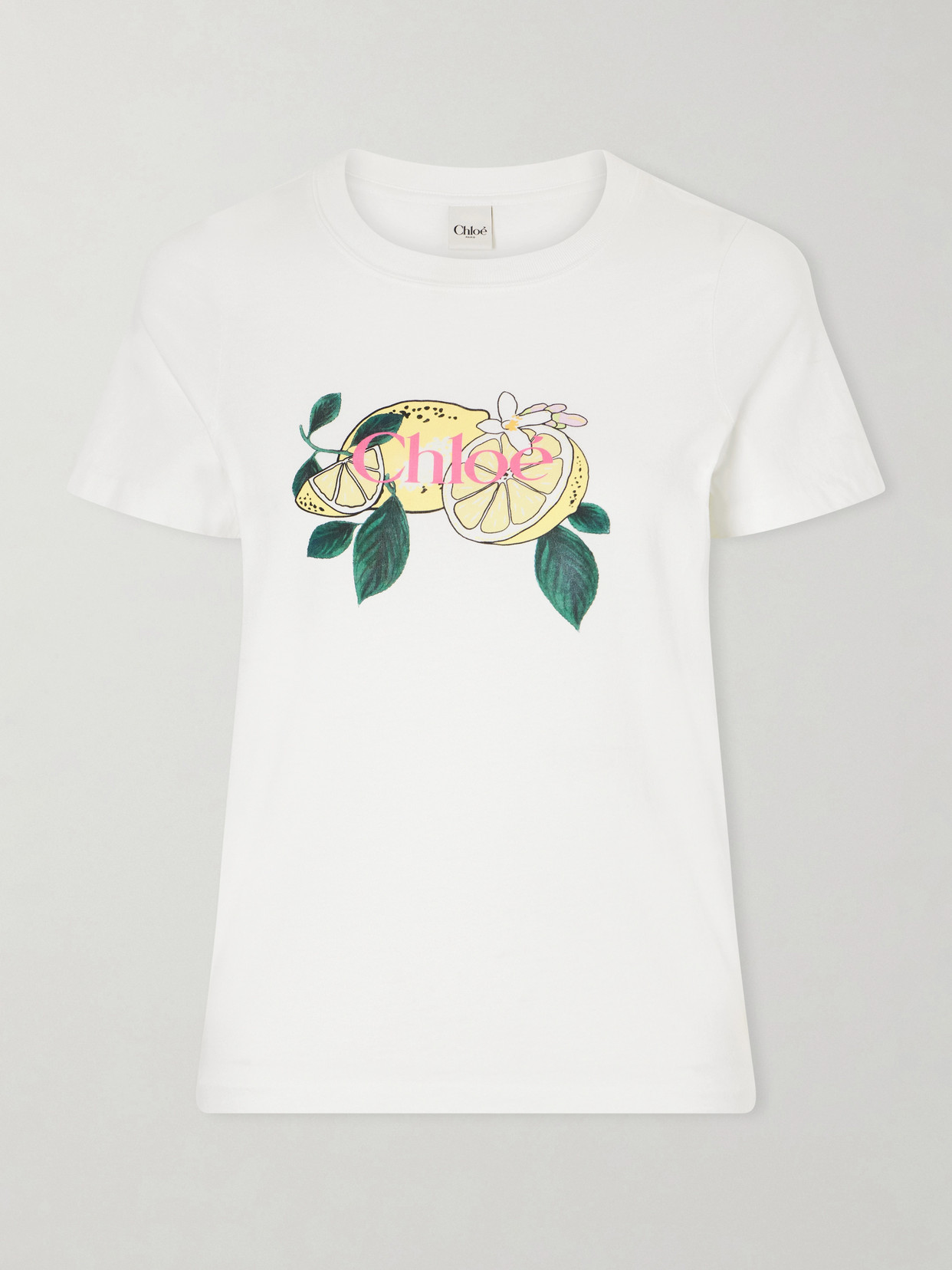Chloé Printed Cotton-jersey T-shirt In White