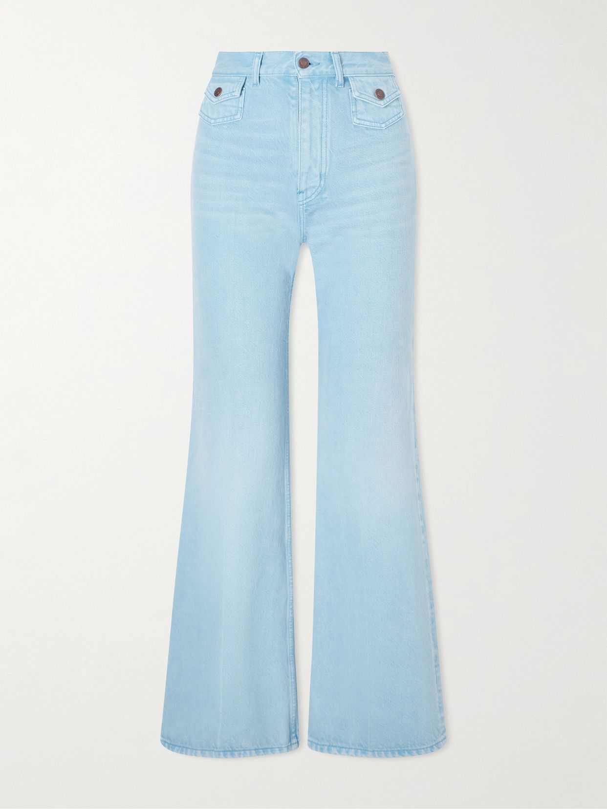 embroidered mid rise wide leg jeans