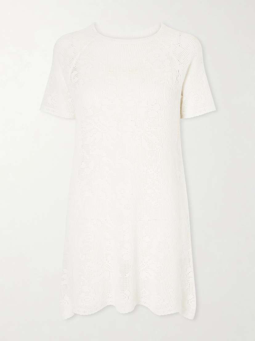 Chloé Crochet-knit Cotton Mini Dress