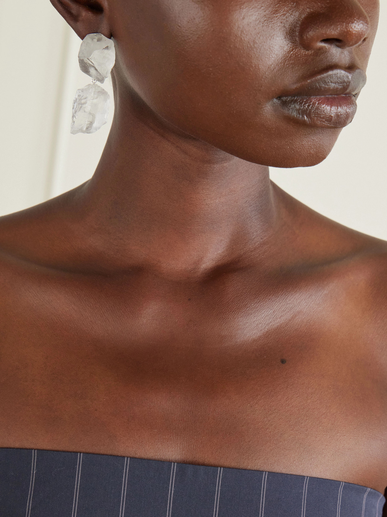 Completedworks Crystal Drop Earrings In White