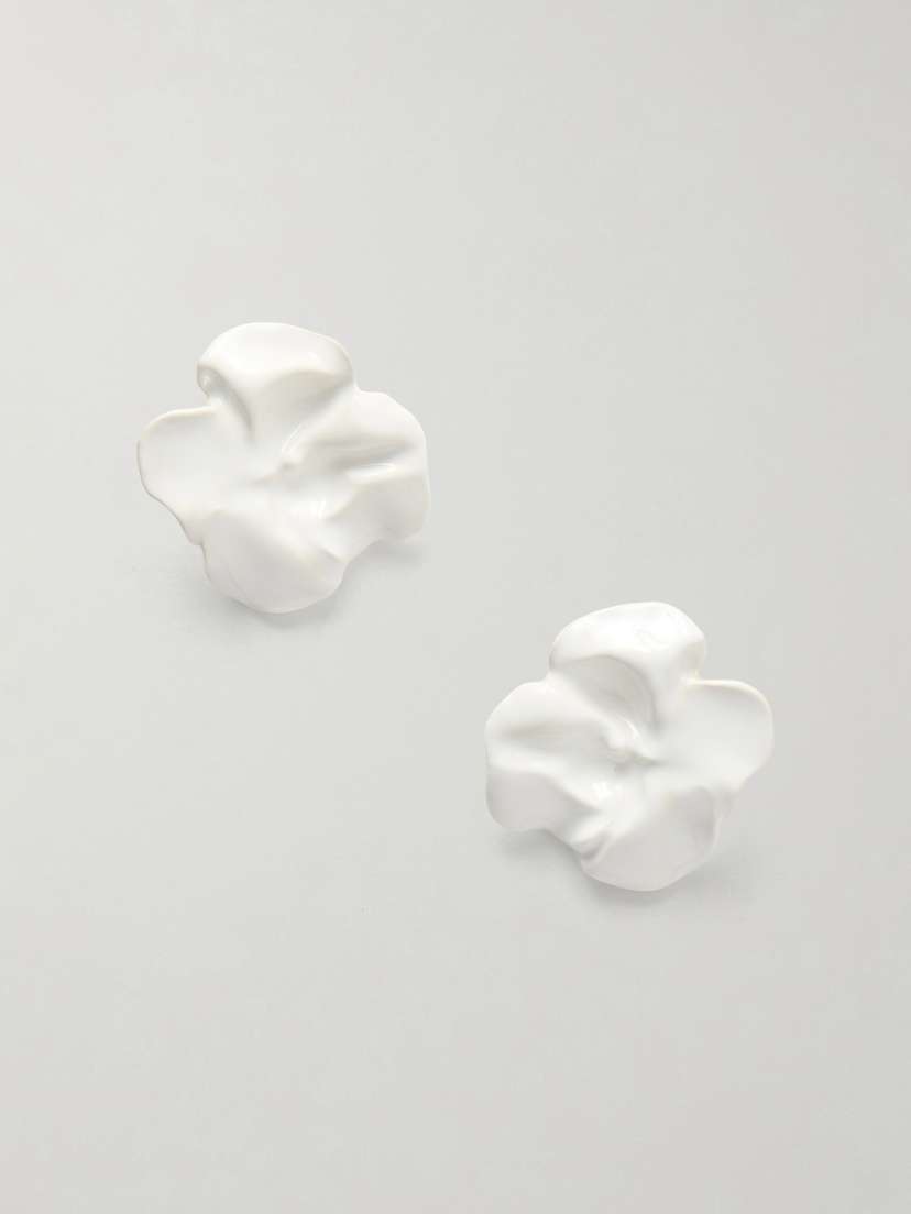 Completedworks Flower Silver-plated And Enamel Earrings