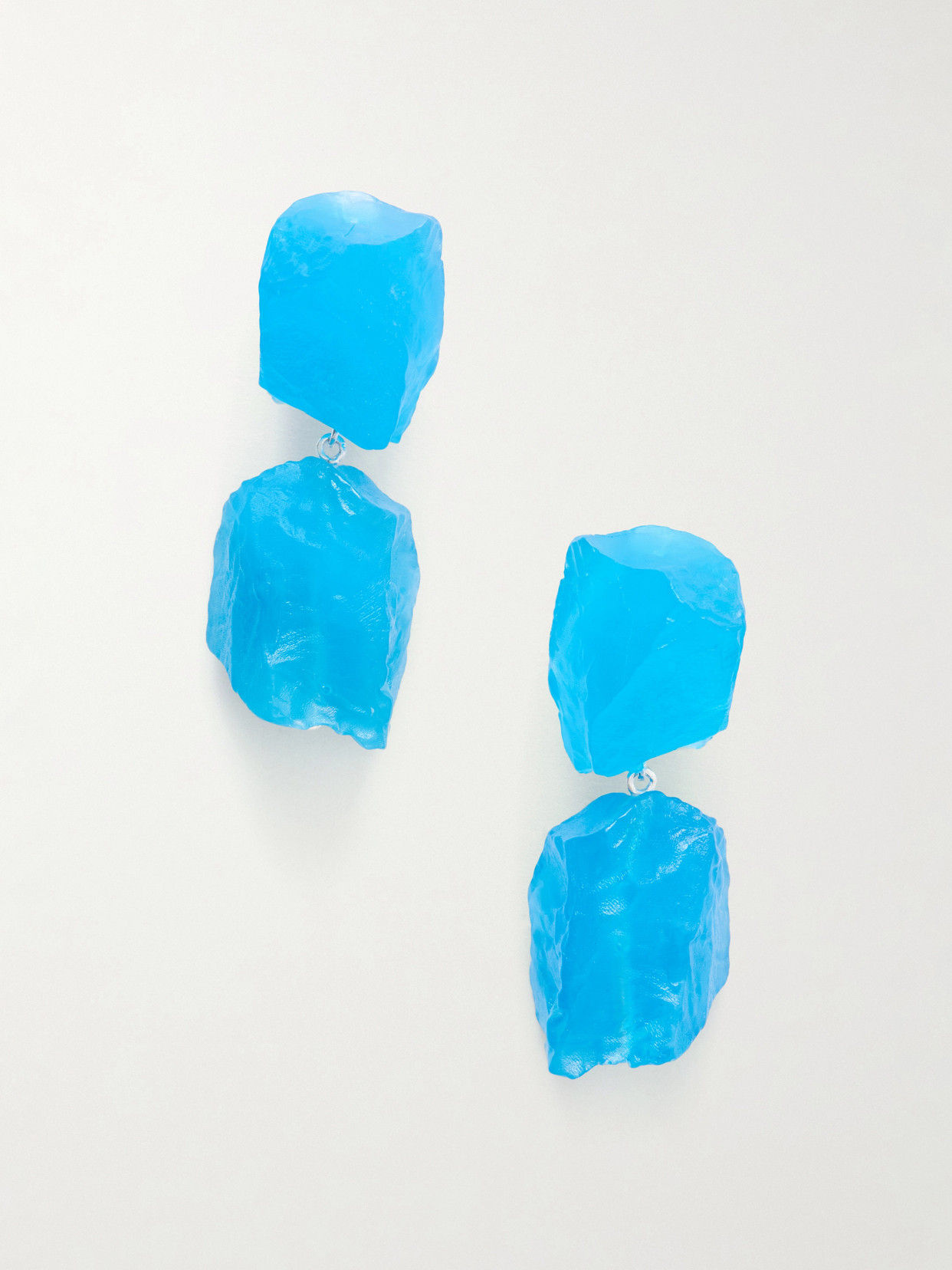 Completedworks Silver-plated And Resin Drop Earrings In Blue