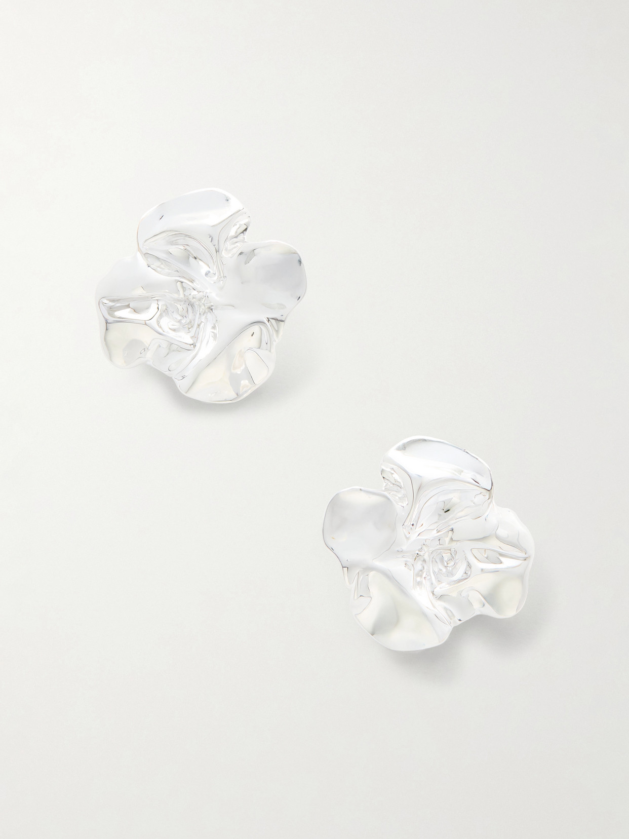 Completedworks Flower Silver-plated Earrings In White