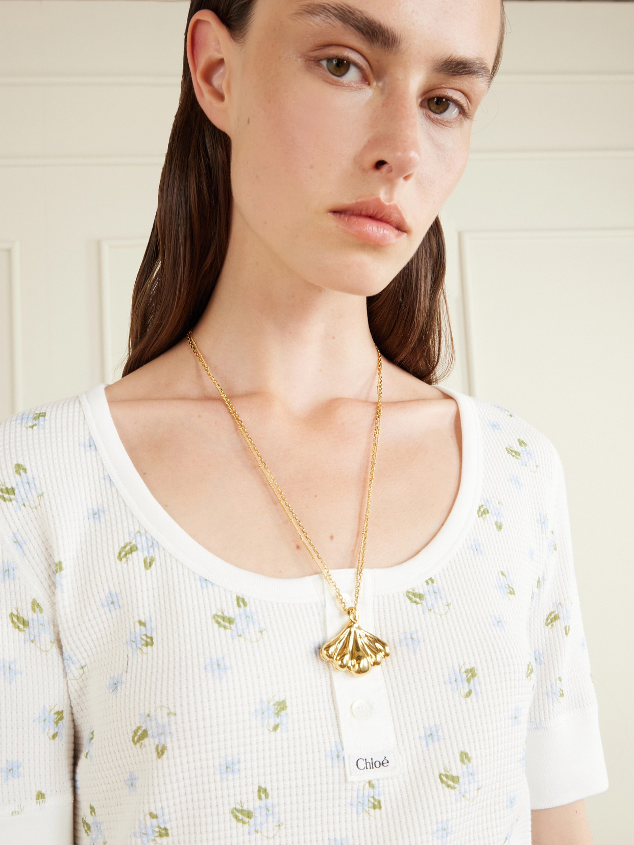 Chloé - Floral-Print Waffle-Knit Cotton-Jersey T-Shirt