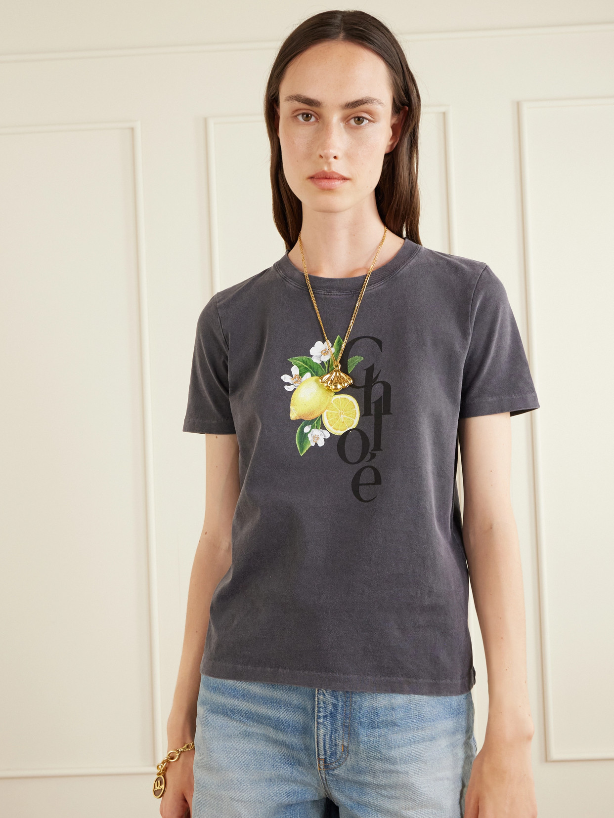 Chloé - Printed Cotton-Jersey T-Shirt