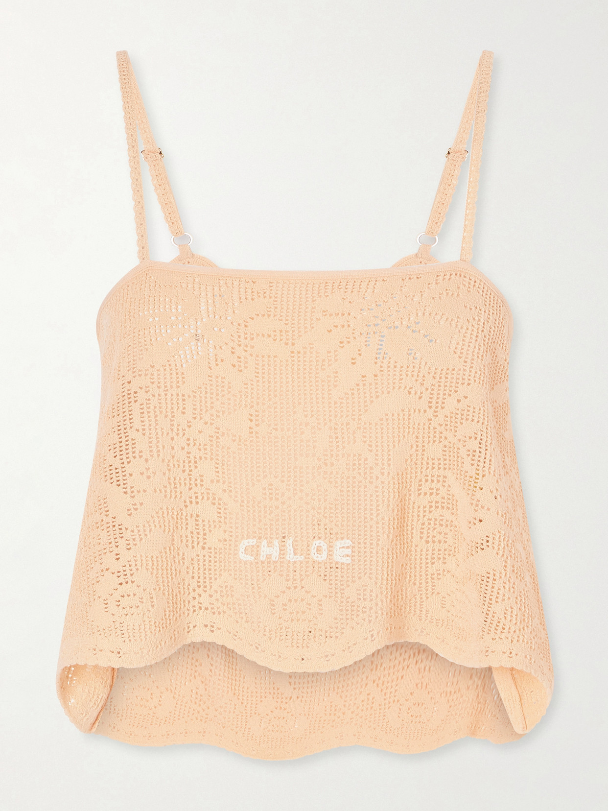 Chloé Crocheted Cotton Top In Orange