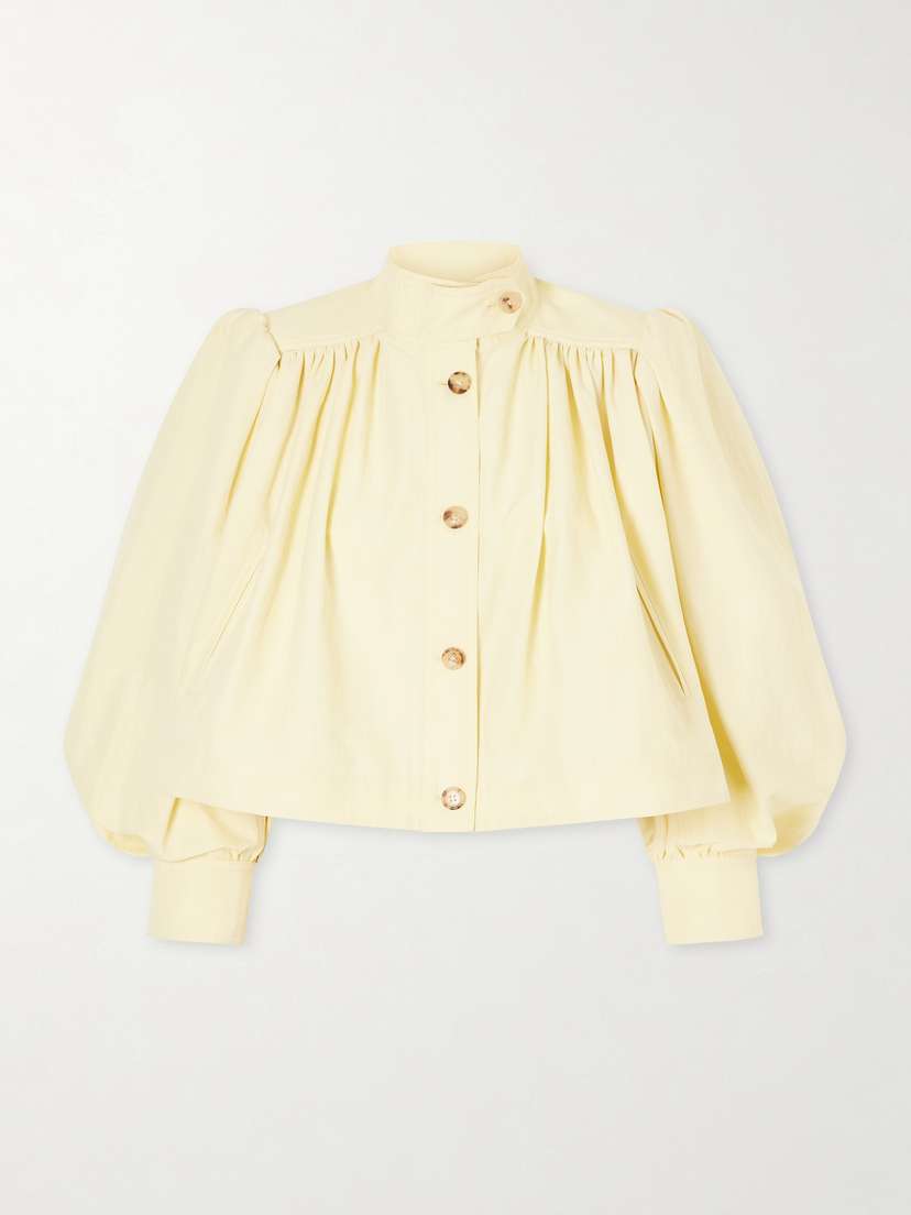 Chloé Gathered Cotton And Linen-blend Jacket | Thumbnail 5 Chloé Gathered Cotton And Linen-blend Jacket | Thumbnail 5