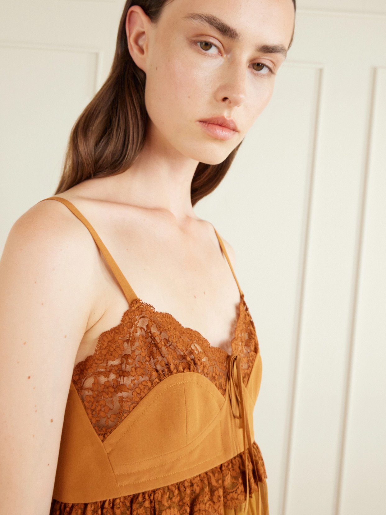 Chloé - Lace-Trimmed Silk Crepe Tank