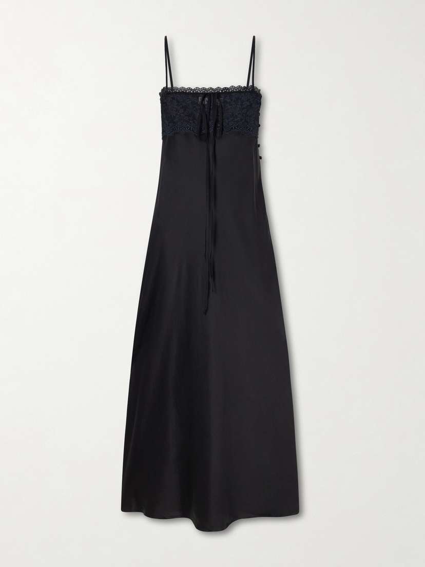 Chloé Lace-trimmed Silk-satin Midi Dress | Thumbnail 5