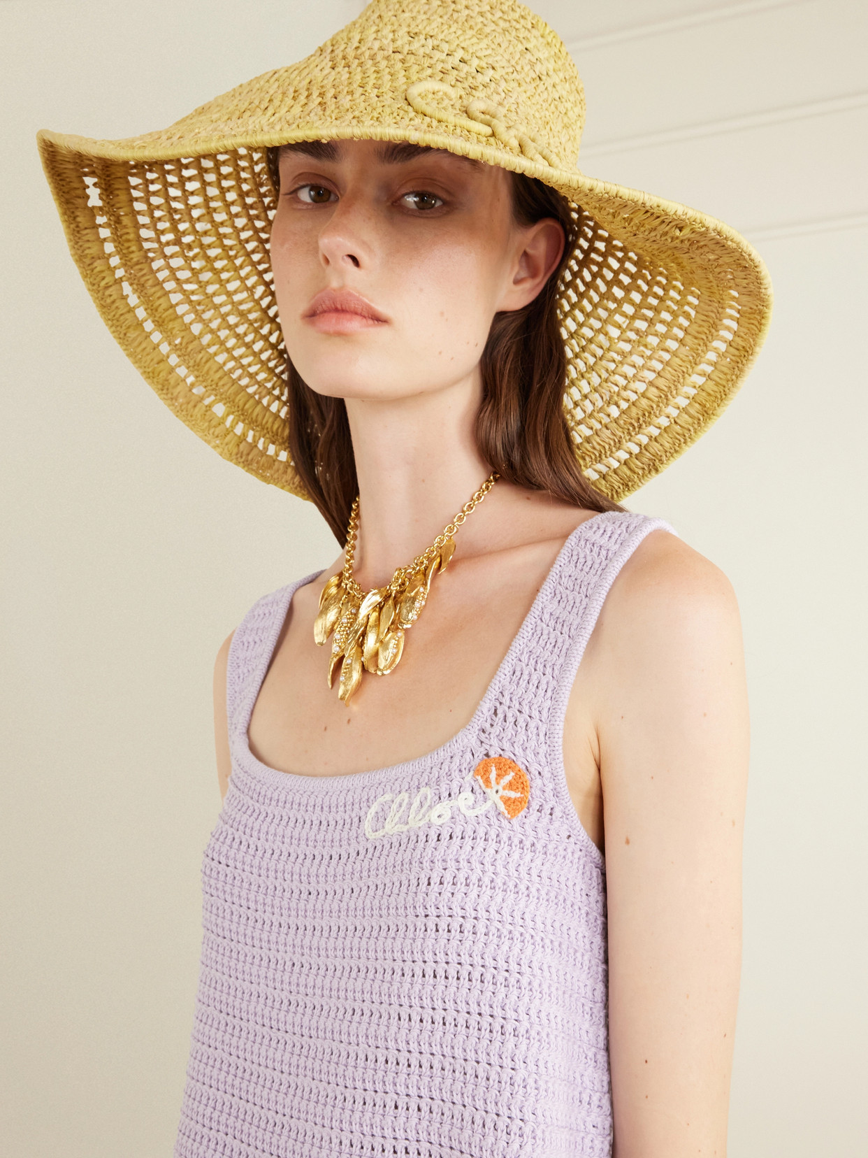 Chloé - Cropped Appliquéd Crocheted Cotton Top