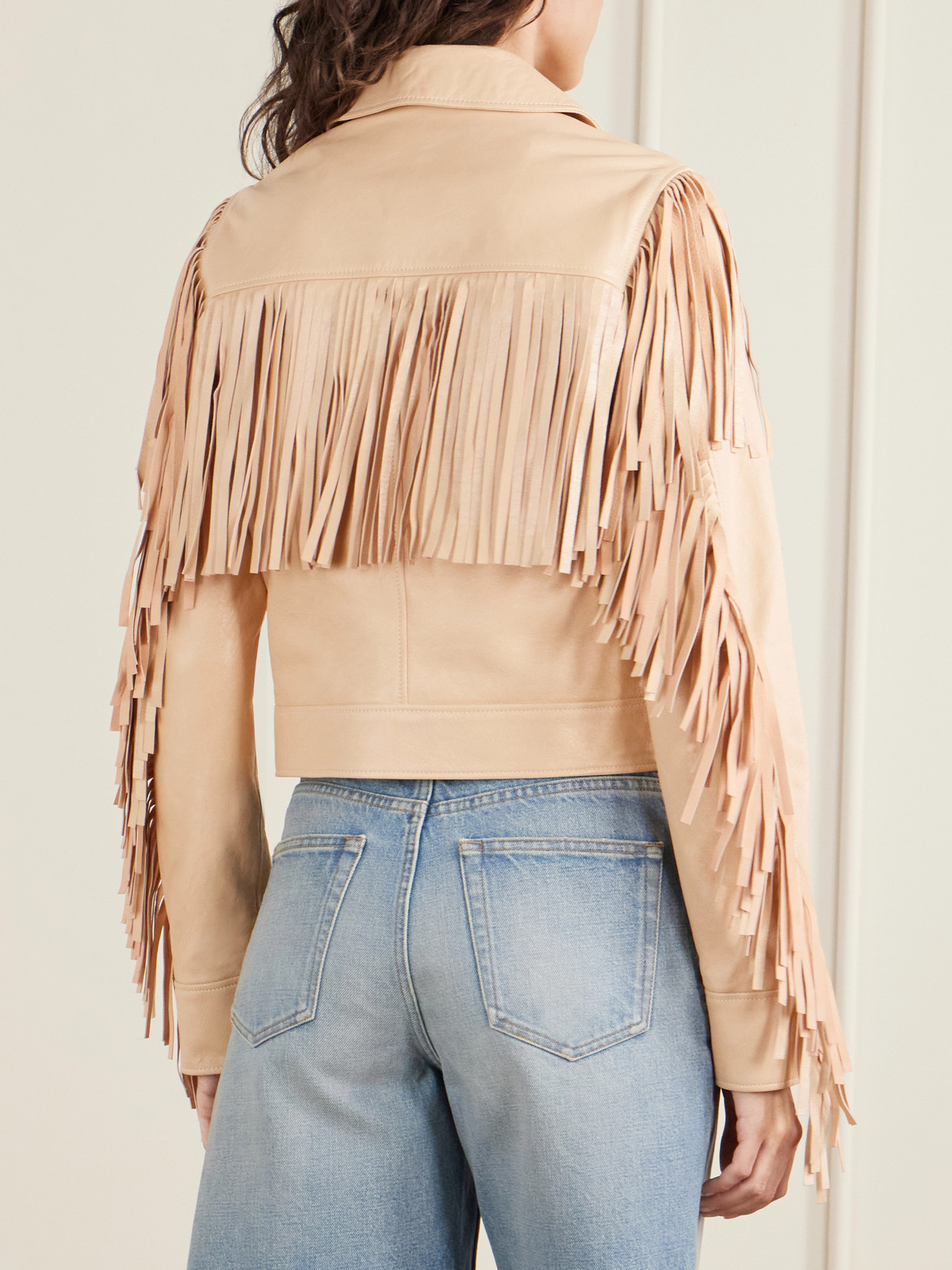 Chloé Fringed Leather Jacket In Multi