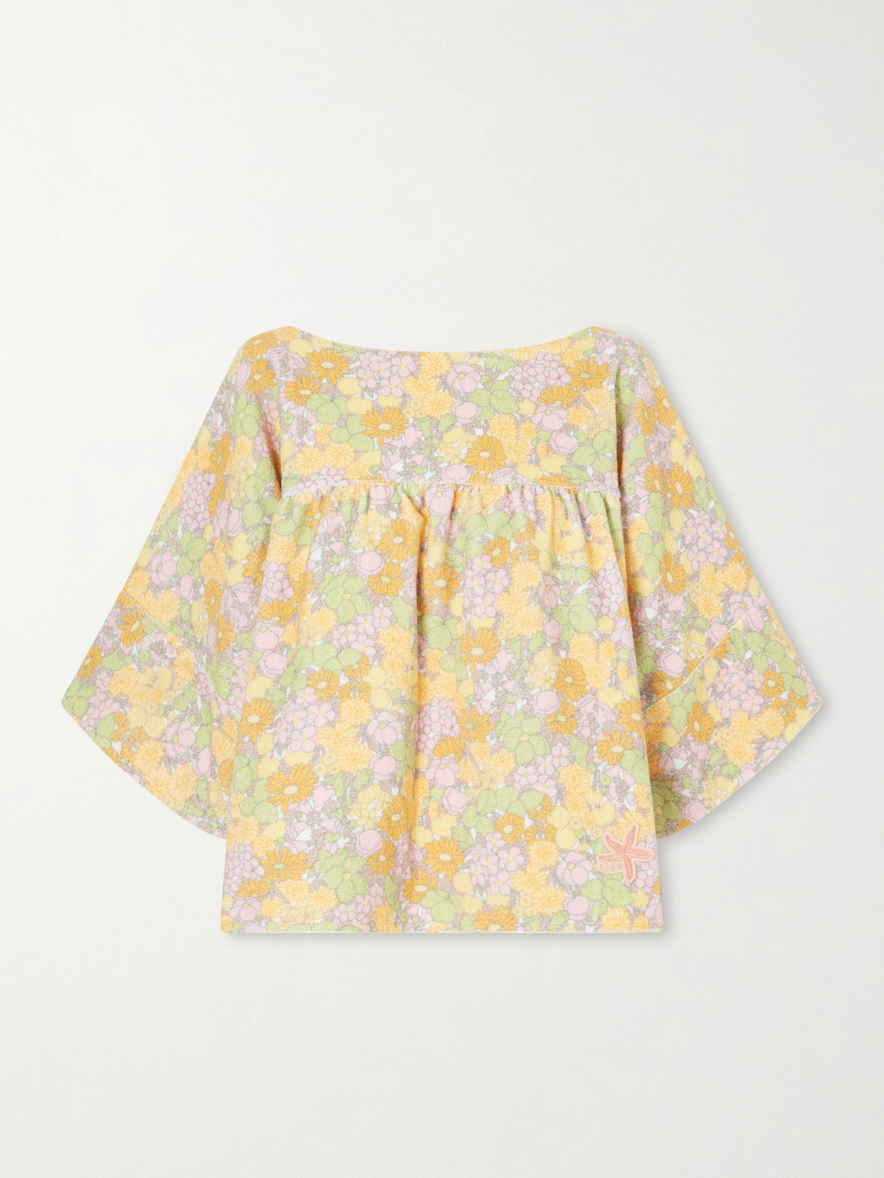 Chloé Flower-print Cotton Tunic In Yellow