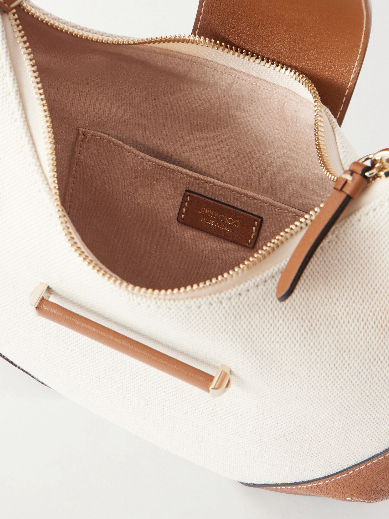 Bar Small Canvas Leather-Trim Shoulder Bag