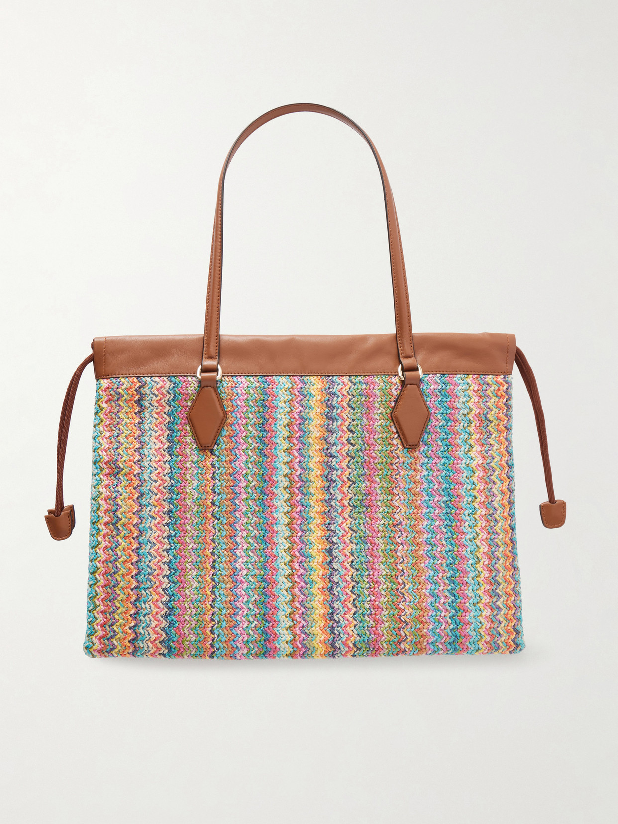 Striped Raffia Tote Bag