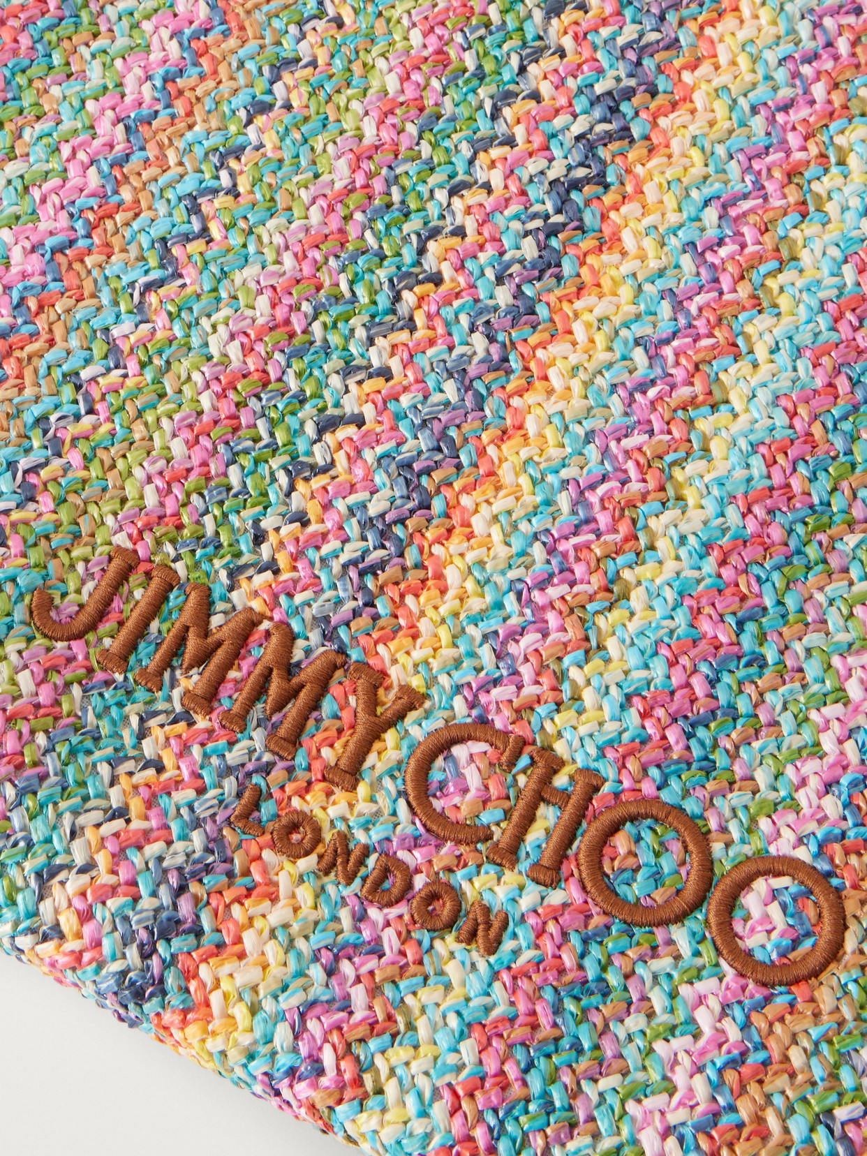 Striped Raffia Tote Bag